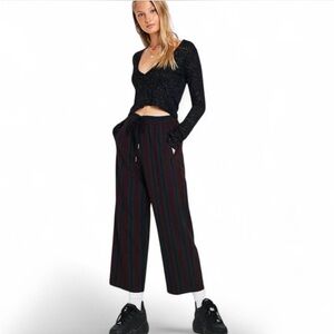 Urban Outfitters Maroon Striped Pull-On Lounge Pants